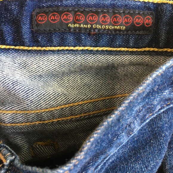 AG ADRIANO GOLDSCHMIED Dark Wash THE ANGEL 5 Pocket Slight Flare Leg Jeans - Picture 3 of 10